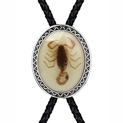 Scorpion Silhoutte Oval Bolo Tie - Image 2