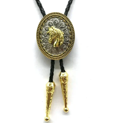 Cowboy Round Retro Bolo Tie