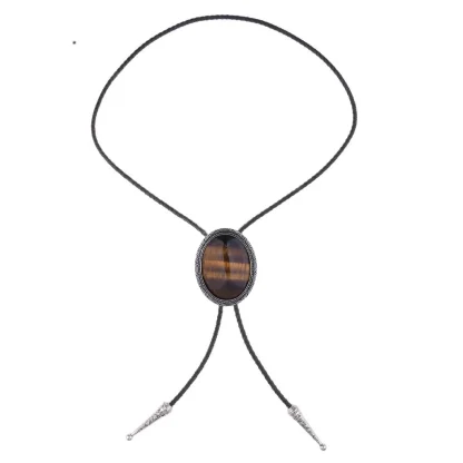 Cracked Pattern Round Bolo Tie - Image 6