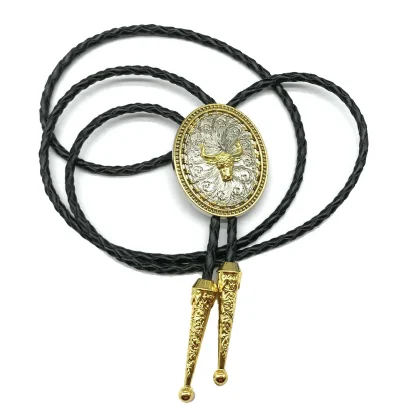 Cowboy Round Retro Bolo Tie - Image 6