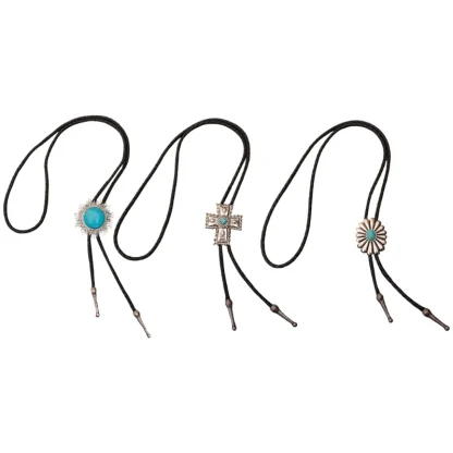 Blue Cracked Pattern Bolo Tie - Image 6