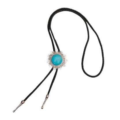 Blue Cracked Pattern Bolo Tie - Image 2