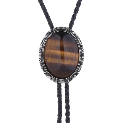Cracked Pattern Round Bolo Tie - Image 3