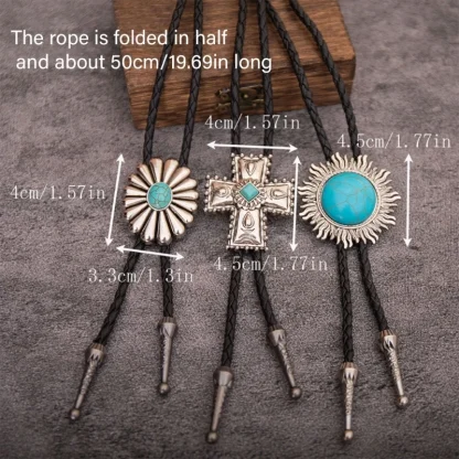 Blue Cracked Pattern Bolo Tie - Image 7