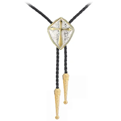 Large Cross Pendant Bolo Tie - Image 6
