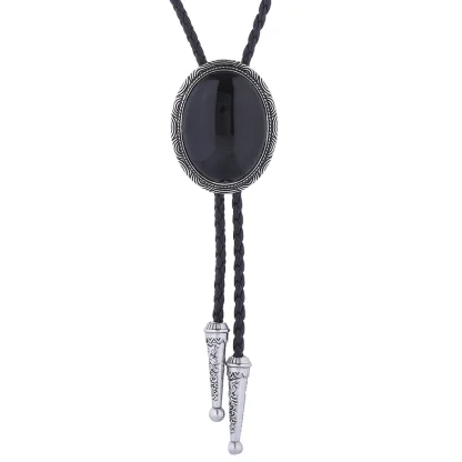Cracked Pattern Round Bolo Tie - Image 5