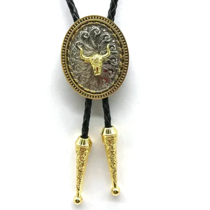 Cowboy Round Retro Bolo Tie - Image 4