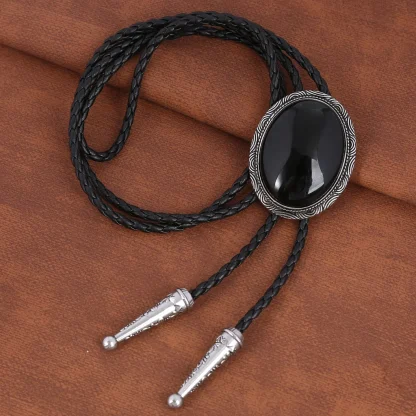 Cracked Pattern Round Bolo Tie - Image 7