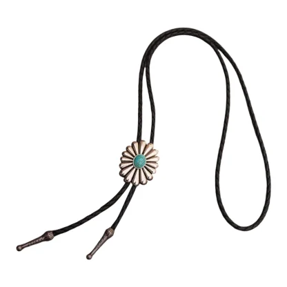 Blue Cracked Pattern Bolo Tie - Image 4