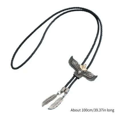 Feather Shape Pendant Bolo Tie - Image 6