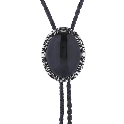 Cracked Pattern Round Bolo Tie - Image 2
