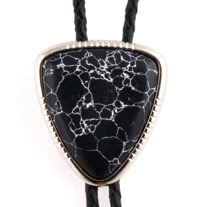 Black Elegant Glitter Bolo Tie - Image 3