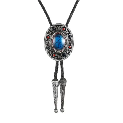 Retro Oval Shape Pendant Bolo Tie - Image 6