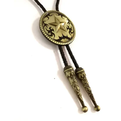 Round Ranger Star Bolo Tie - Image 2