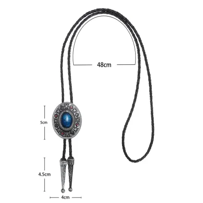 Retro Oval Shape Pendant Bolo Tie - Image 7