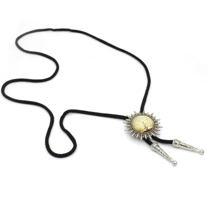 Spiky Trim Eye Pendant Bolo Tie - Image 6