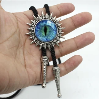 Spiky Trim Eye Pendant Bolo Tie