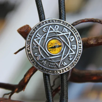 Retro Emboosed Round Bolo Tie