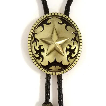 Round Ranger Star Bolo Tie - Image 4