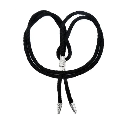Classic Black Rope Bolo Tie - Image 3