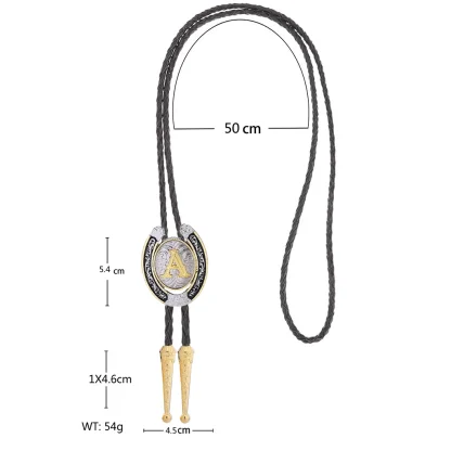 Letters Horseshoe Shape Bolo Tie - Image 7