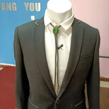 Formal Oval Pendant Bolo Tie - Image 2