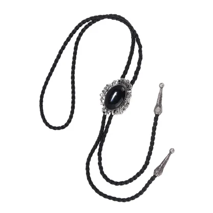 Elegant Black Pendant Bolo Tie - Image 4