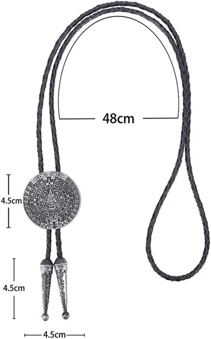 Creative Embossed Round Bolo Tie - Image 6