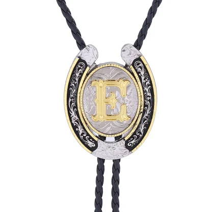 Letters Horseshoe Shape Bolo Tie - Image 5