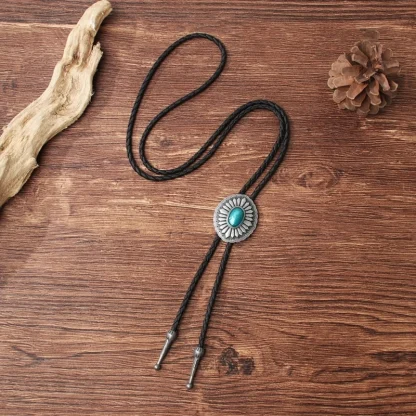 Oval Turquoise Color Bolo Tie - Image 4