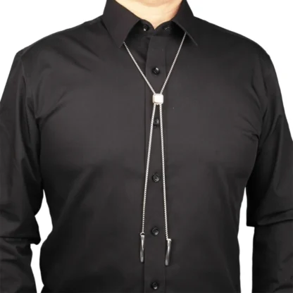Small Square Chain Bolo Tie - Image 2