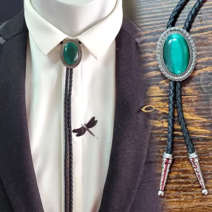 Formal Oval Pendant Bolo Tie