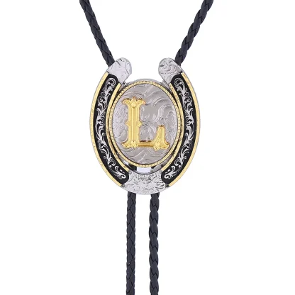 Letters Horseshoe Shape Bolo Tie - Image 6