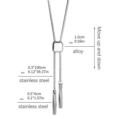 Small Square Chain Bolo Tie - Image 7
