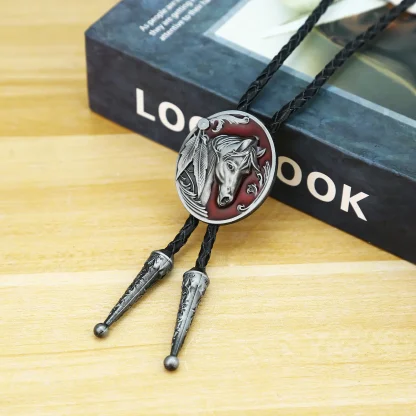 Oval Horse Head Bolo Tie - Image 2