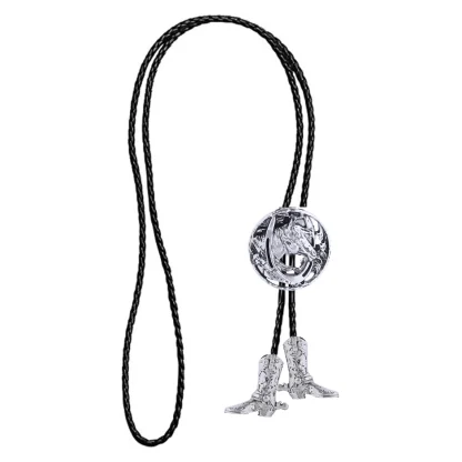 Cowboy Boots Pendant Bolo Tie - Image 6