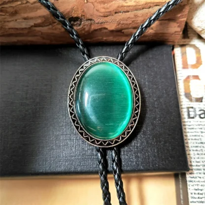 Formal Oval Pendant Bolo Tie - Image 4