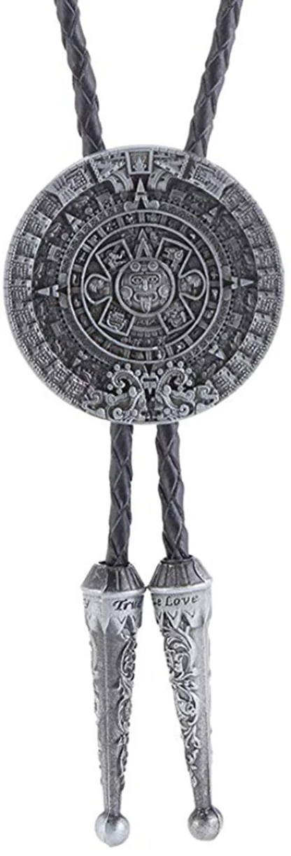Creative Embossed Round Bolo Tie - Image 5