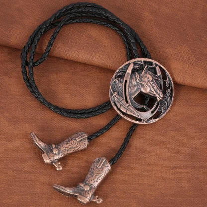 Cowboy Boots Pendant Bolo Tie - Image 2