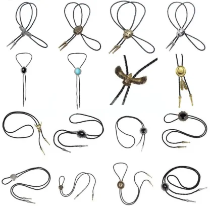 Elegant Black Pendant Bolo Tie - Image 6