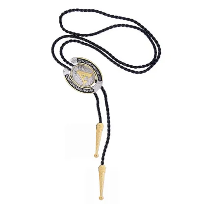 Letters Horseshoe Shape Bolo Tie - Image 3