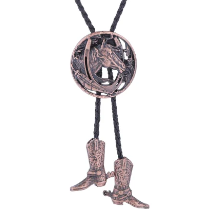 Cowboy Boots Pendant Bolo Tie - Image 3