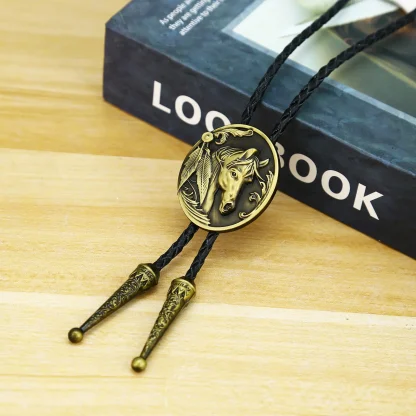 Oval Horse Head Bolo Tie - Image 4
