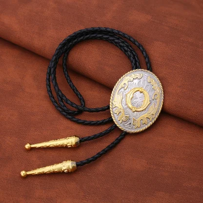 Initial Letter Oval Bolo Tie - Image 3