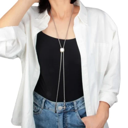 Small Square Chain Bolo Tie
