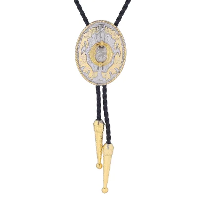 Initial Letter Oval Bolo Tie