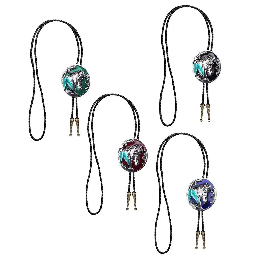 Indian Bolo Tie with Horse Head, Rodeo Western, Cowboy Laces