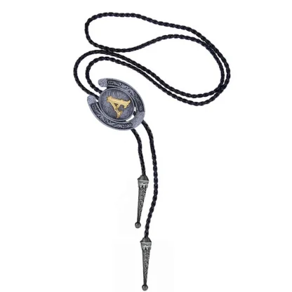 Initial Letter Pendant Bolo Tie - Image 6