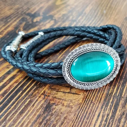 Formal Oval Pendant Bolo Tie - Image 5