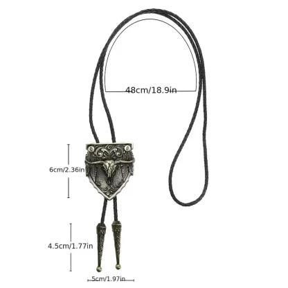 Western Cowboy Pendant Bolo Tie - Image 7